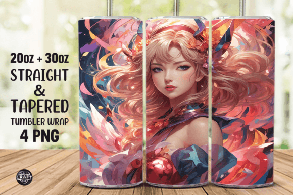 Anime Skinny Tumbler Wrap 20oz PNG Graphics