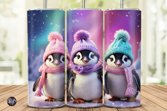 Baby Penguins Skinny Tumbler Wrap 20oz Graphics