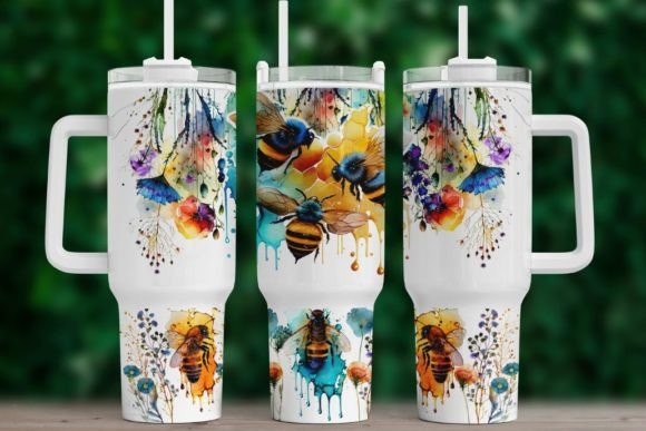 Bee Tumbler Wrap 40 Oz Quencher: Tumbler Wraps Graphics