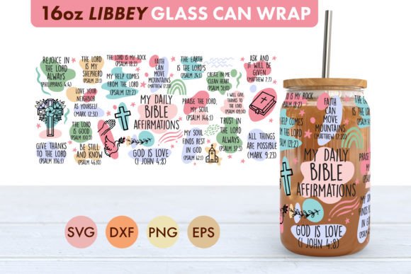 Bible Verse SVG Graphics for Craft Glass Can Projects