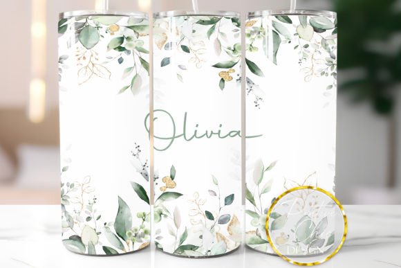 Botanical Custom Name Tumbler Wrap PNG Review
