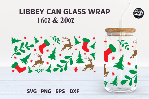 Christmas Can Glass Wrap SVG: Tumbler Wraps Graphics Review