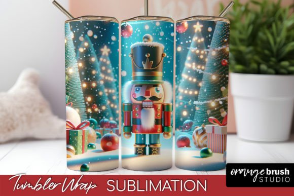 Christmas Nutcracker Tumbler Wrap PNG Graphics