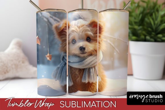 Christmas Tumbler Wrap, Dog Sublimation Graphics