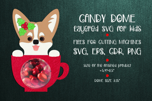 Corgi Dog in a Cup Candy Dome