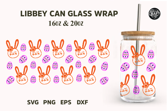 Easter Glass Can Wrap Libbey 16OZ SVG Graphics & Tumbler Wraps