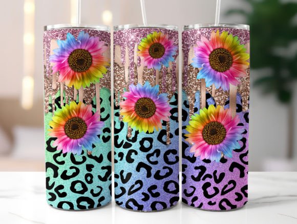 Floral Glitter 20oz Tumbler Wrap PNG: Graphics for Real Tumbler Wraps
