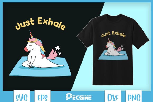 Just Exhale Unicorn Yoga SVG