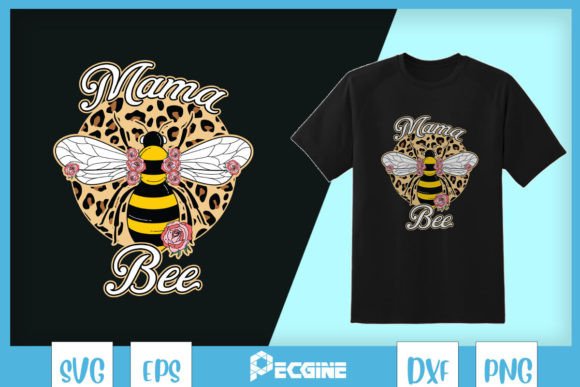 Mama Bee Leopard Bee Floral SVG