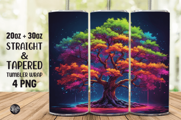 Neon Tree Skinny Tumbler Wrap 20oz PNG Graphics