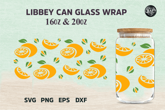 Orange Libbey Glass Can SVG: Graphics for Tumbler Wraps