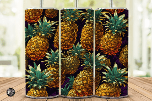 Pineapple Tumbler Wrap 20oz Skinny PNG Graphics