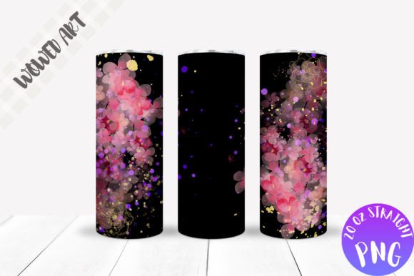 Pink Flowers 20 Oz Skinny Tumbler Wrap