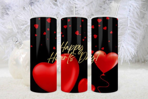 Red Heart Happy Valentine’s Day Tumbler Graphics for Crafts