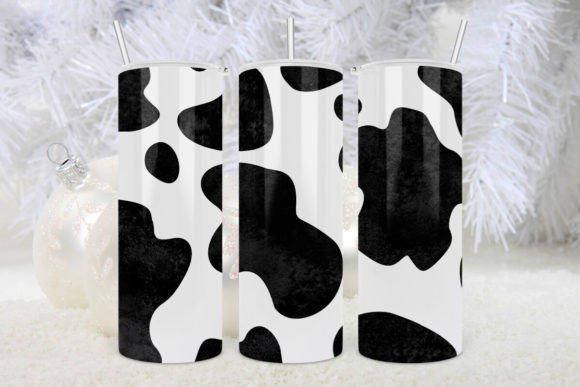 Retro Cow Print Tumbler Graphics for Crafts