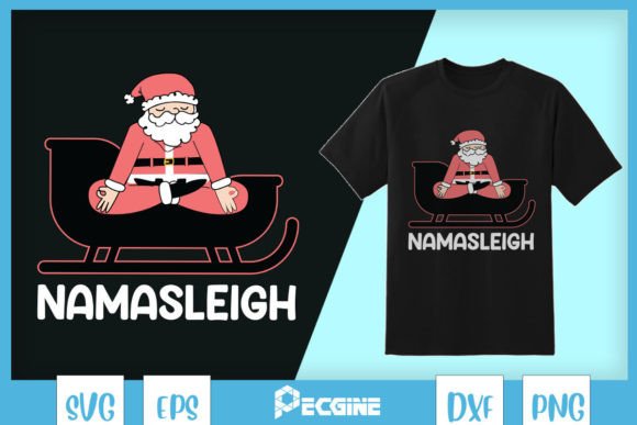 Santa Yoga Sleigh Funny Yoga SVG for Crafts & Graphics