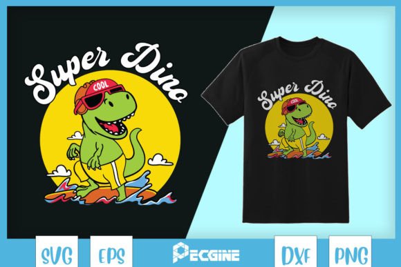 Super Dino Dinosaur Cool T-Rex SVG: Graphics for Crafts & Creative Brands