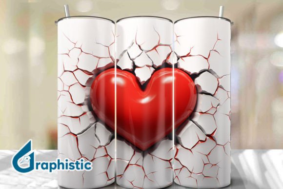 Valentine Heart Break Tumbler Wrap 28 Graphics & Illustrations