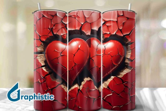 Valentine Heart Break Tumbler Wrap 31 Graphics & Illustrations