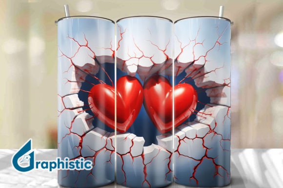 Valentine Heart Break Tumbler Wrap 37 Graphics