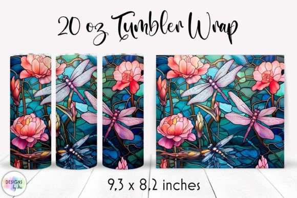 Waterlily Stained Glass Tumbler Wrap Graphics